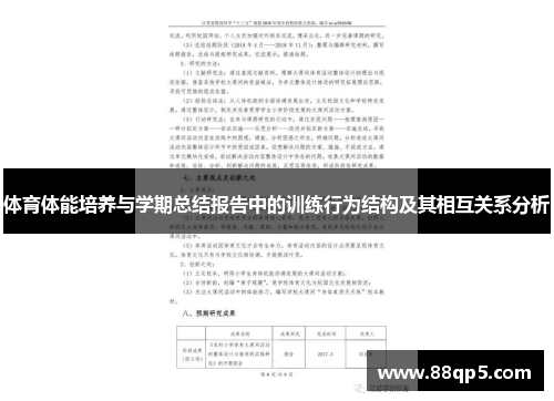体育体能培养与学期总结报告中的训练行为结构及其相互关系分析